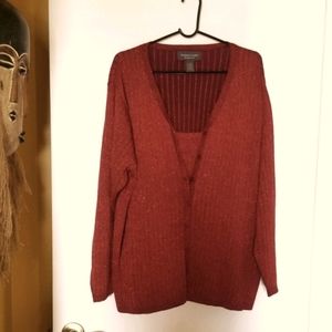 Shimmer cardigan/tank set